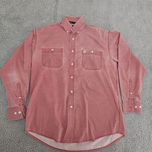 WRANGLER GEORGE STRAIT Shirt Men's Large RED Button Down Cowboy Cut